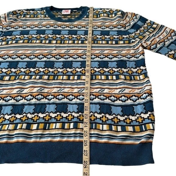 LIVE LACOSTE ABSTRACT NOVELTY PRINT PULLOVER SWEATER SIZE 7 XXL - Picture 11 of 16